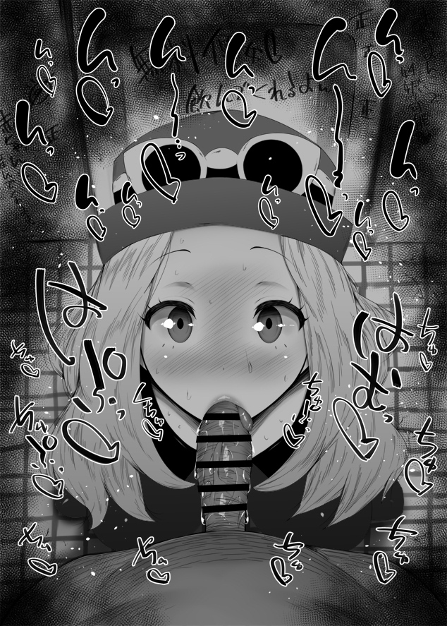 1boy, 1girls, big breasts, big penis, black and white, blush, breasts, censored, detailed background, drooling, eyelashes, fellatio, female, hat, heart, human, indoor, inside, kurotama, long hair, looking at viewer, male, male pov, oral, oral sex, penis, pokemon, pokemon xy, ponytail, room, saliva, serena (pokemon games), serena (pokemon), shiny, shiny skin, sketch, sound effects, squatting, straight, sweat, text, tongue, tongue out, vein, veins, veiny, veiny penis, video game, video games