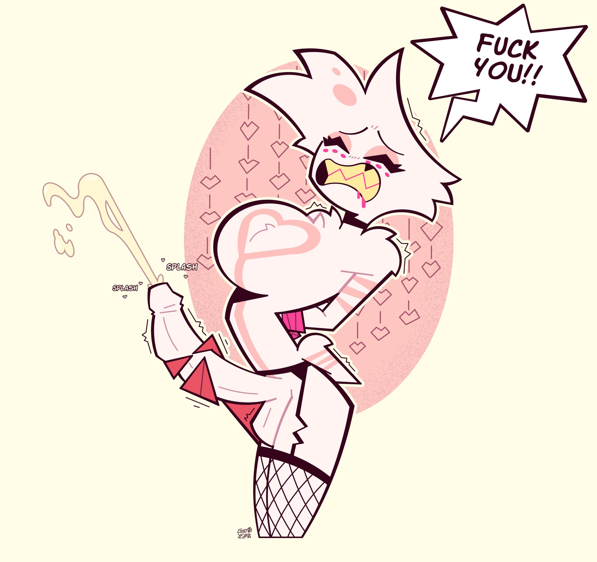 angel dust (hazbin hotel), blitzo (helluva boss), goodbyellow, hazbin hotel, tagme