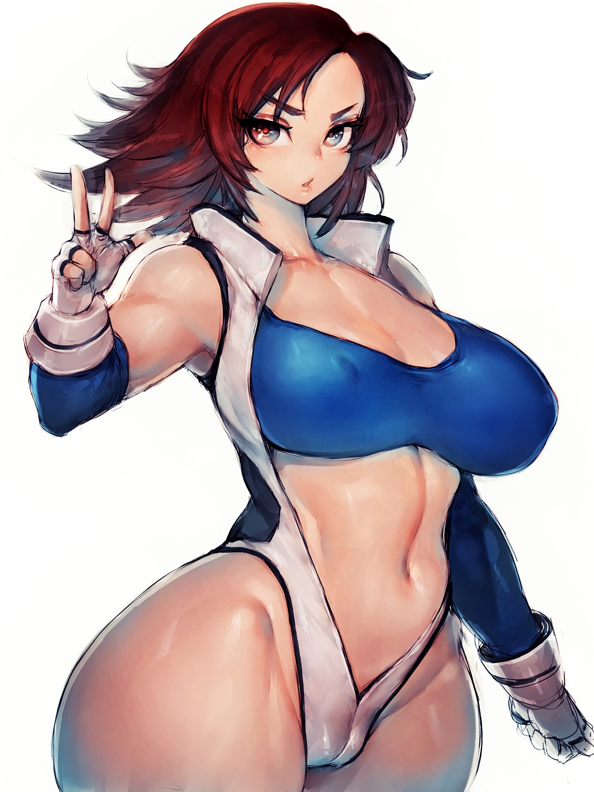 1girls, asian, asian female, breasts, cameltoe, cleavage, female, female only, fumio (rsqkr), kazama asuka, large breasts, looking at viewer, pussy, solo, tekken, thick thighs, tomboy, wide hips