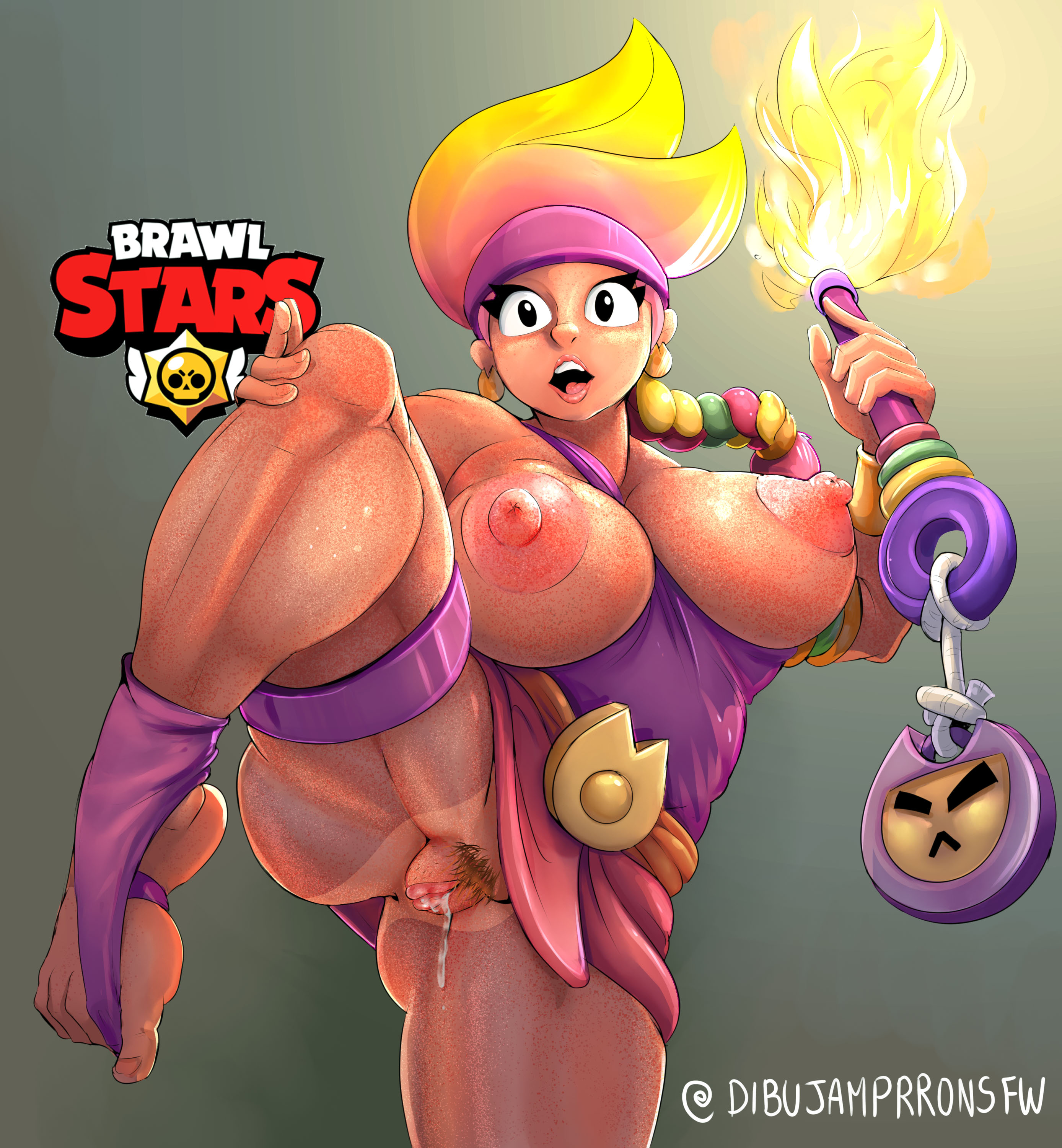 1girls, amber (brawl stars), big breasts, brawl stars, breasts, exposed breasts, female, female only, hairy pussy, legs, no panties, pubic hair, pubic stubble, pussy, solo, solo female, supercell, tagme, torule34