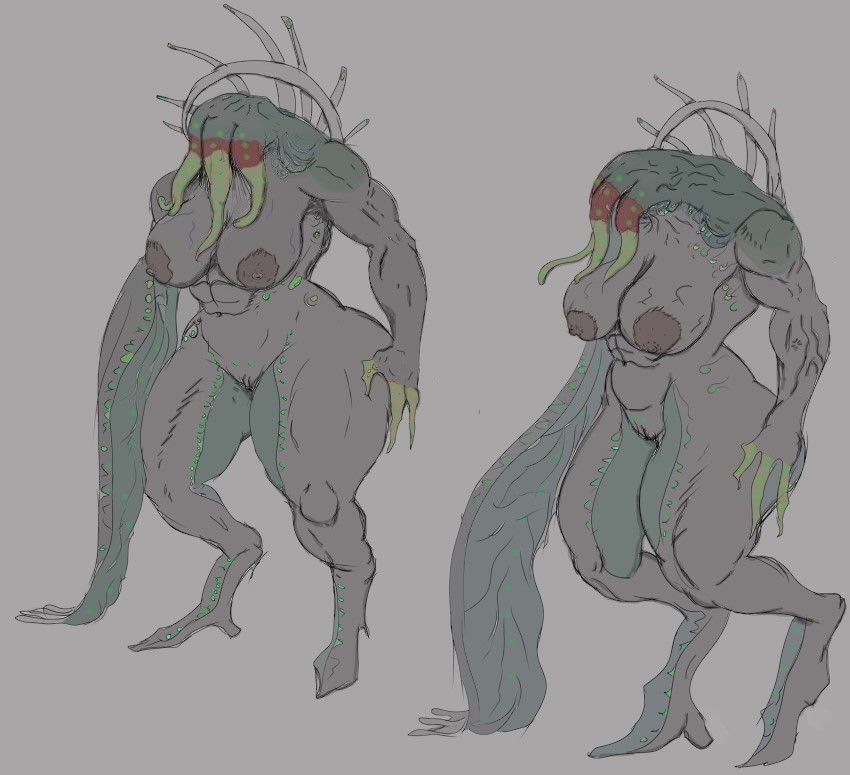 1girls, ancient disruptor, bleachedleaves, female, infested (warframe), monster, muscular, muscular female, nightmare waifu, tagme, voluptuous, warframe