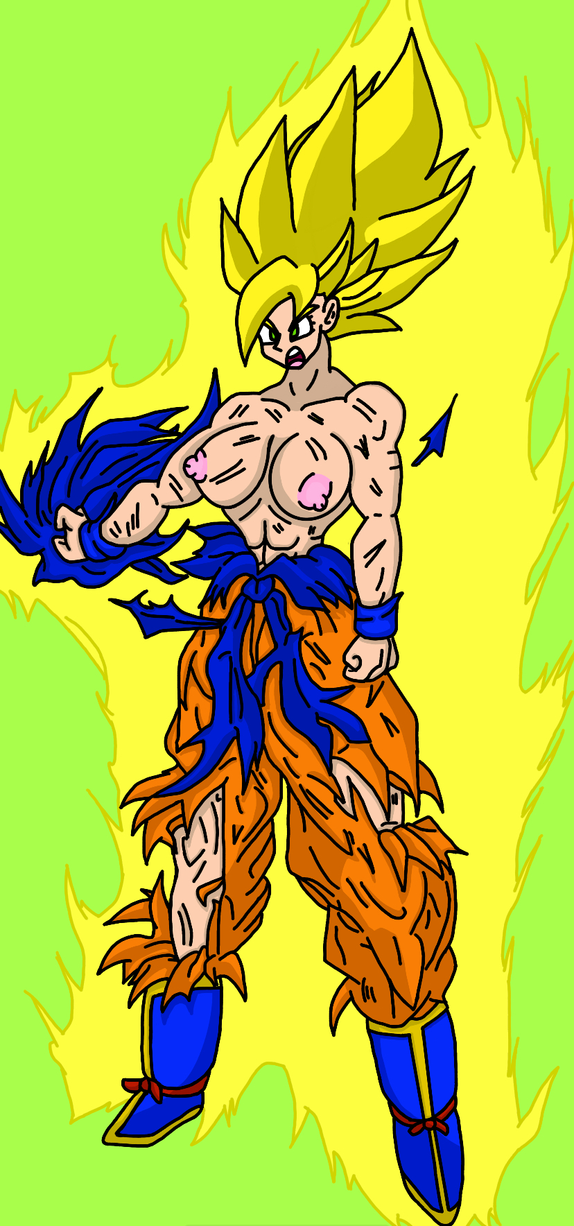 dragon_ball dragon_ball_z female_goku female_saiyan iceboy128 rule_63 saiyan son_goku super_saiyan