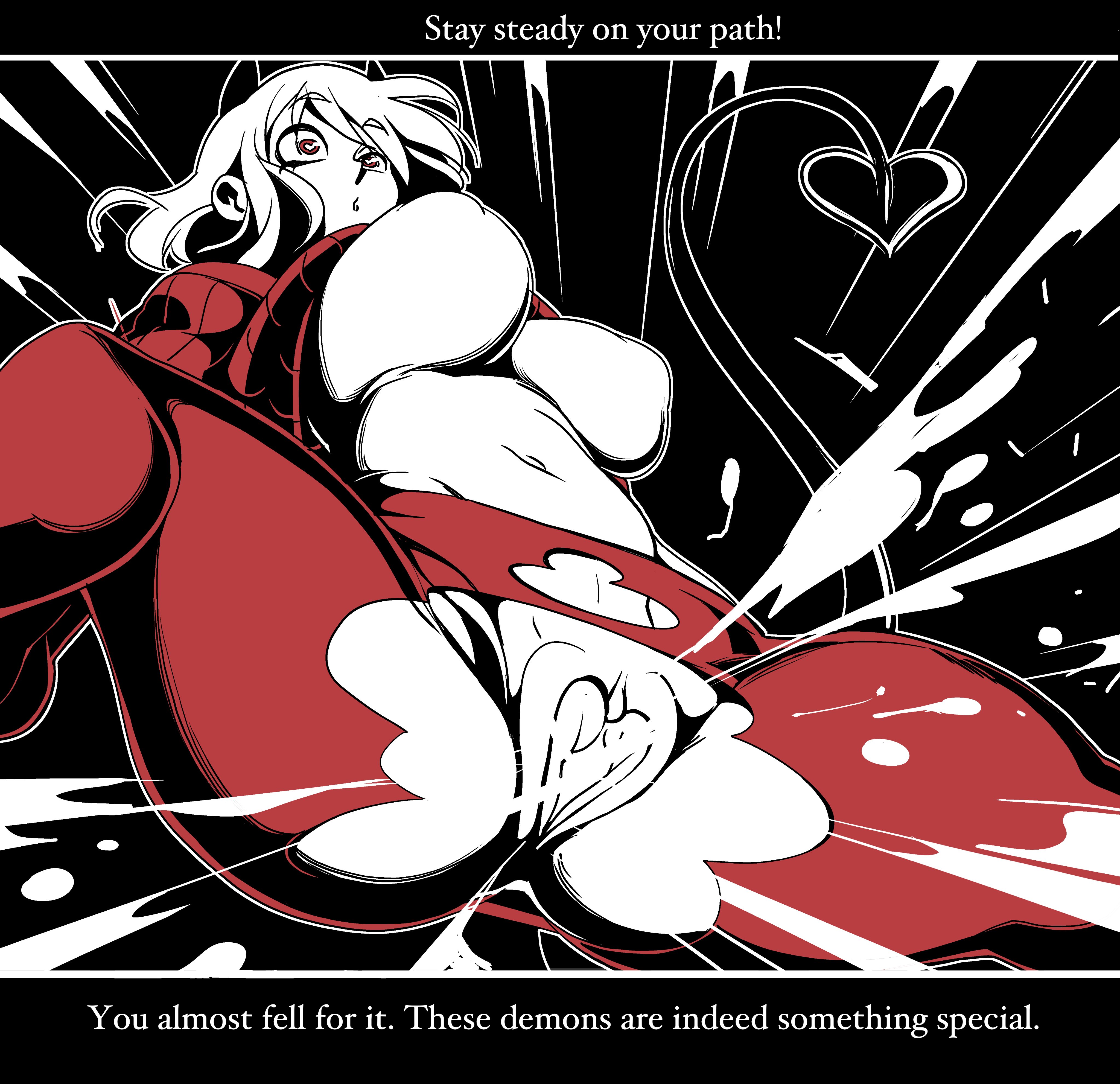 2020, big breasts, breasts, comic, demon, demon girl, female, helltaker, modeus (helltaker), nisego, straight hair, thick thighs, wide hips
