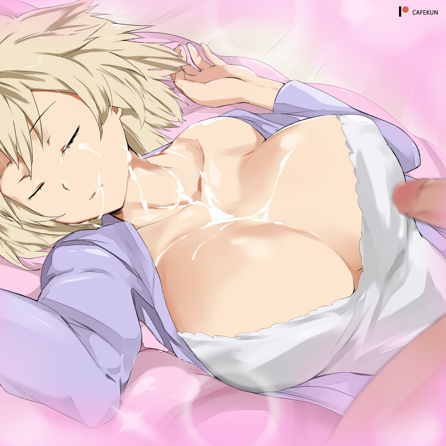 1boy, 1girls, big breasts, breasts, cafekun, clothed female, clothed female nude male, covered in cum, cum on breasts, cum on face, female, female focus, foreskin, male, mature female, milf, mitsuki bakugou, mother, my hero academia, nipples, penis, sleep molestation, sleeping, straight, uncircumcised, unconscious