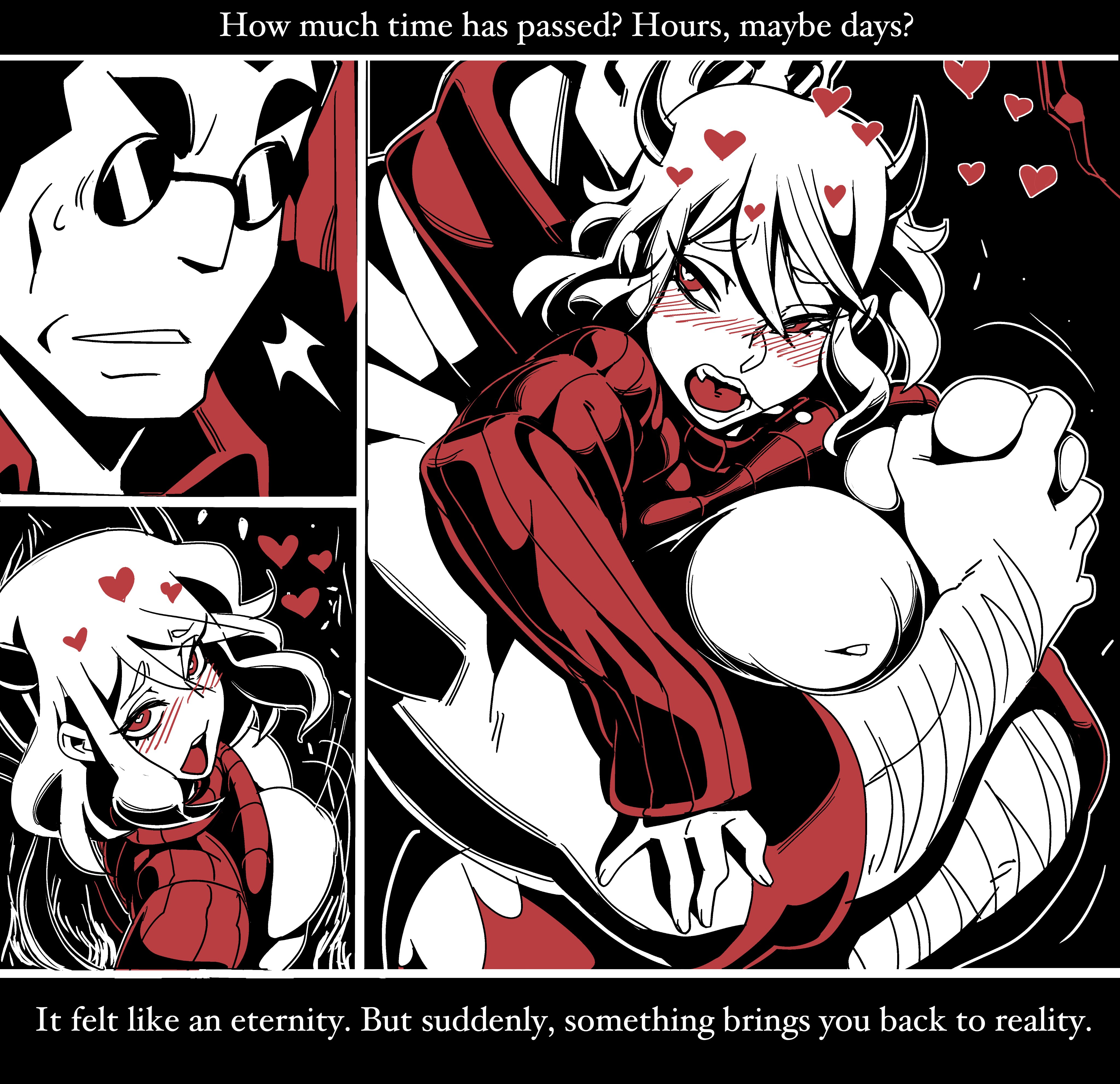 2020, big breasts, breasts, comic, demon, demon girl, female, helltaker, helltaker (character), modeus (helltaker), nisego, straight hair, thick thighs, wide hips