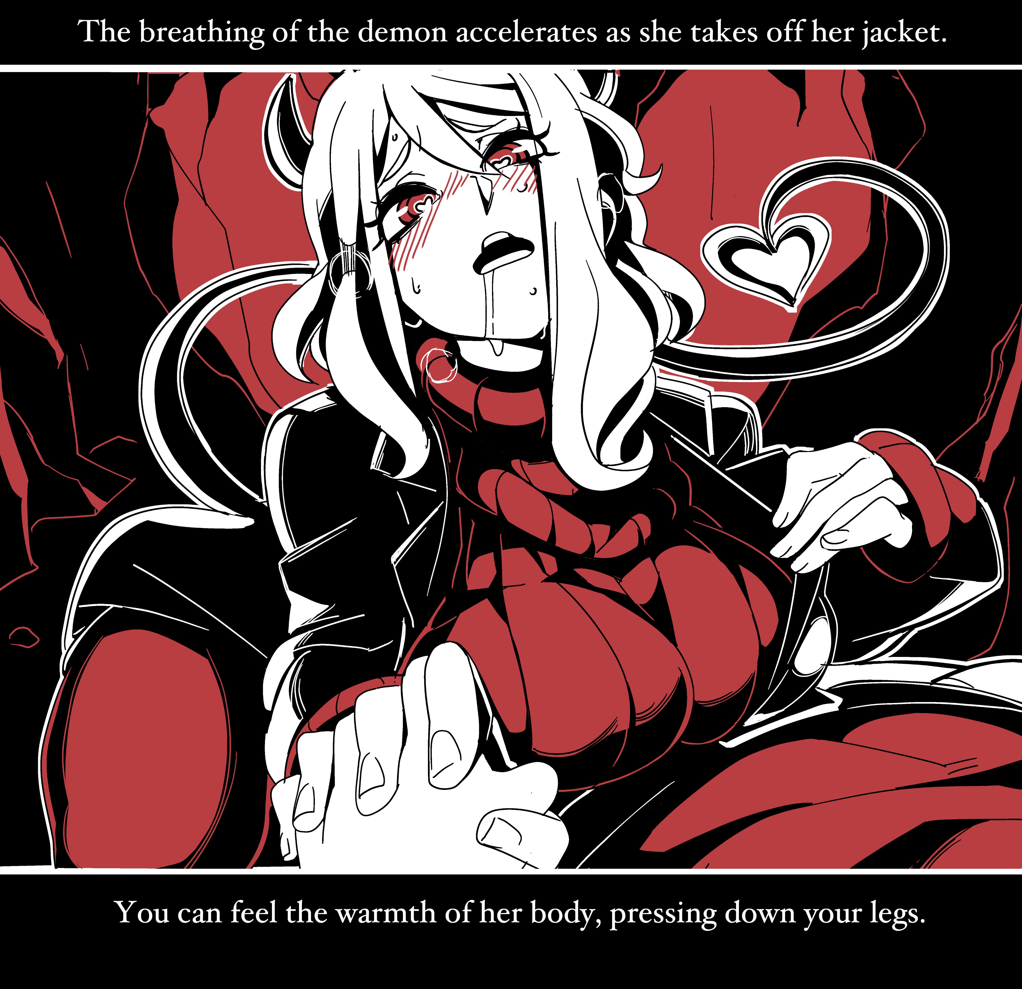 2020, big breasts, breasts, comic, demon, demon girl, female, helltaker, modeus (helltaker), nisego, straight hair, thick thighs, wide hips