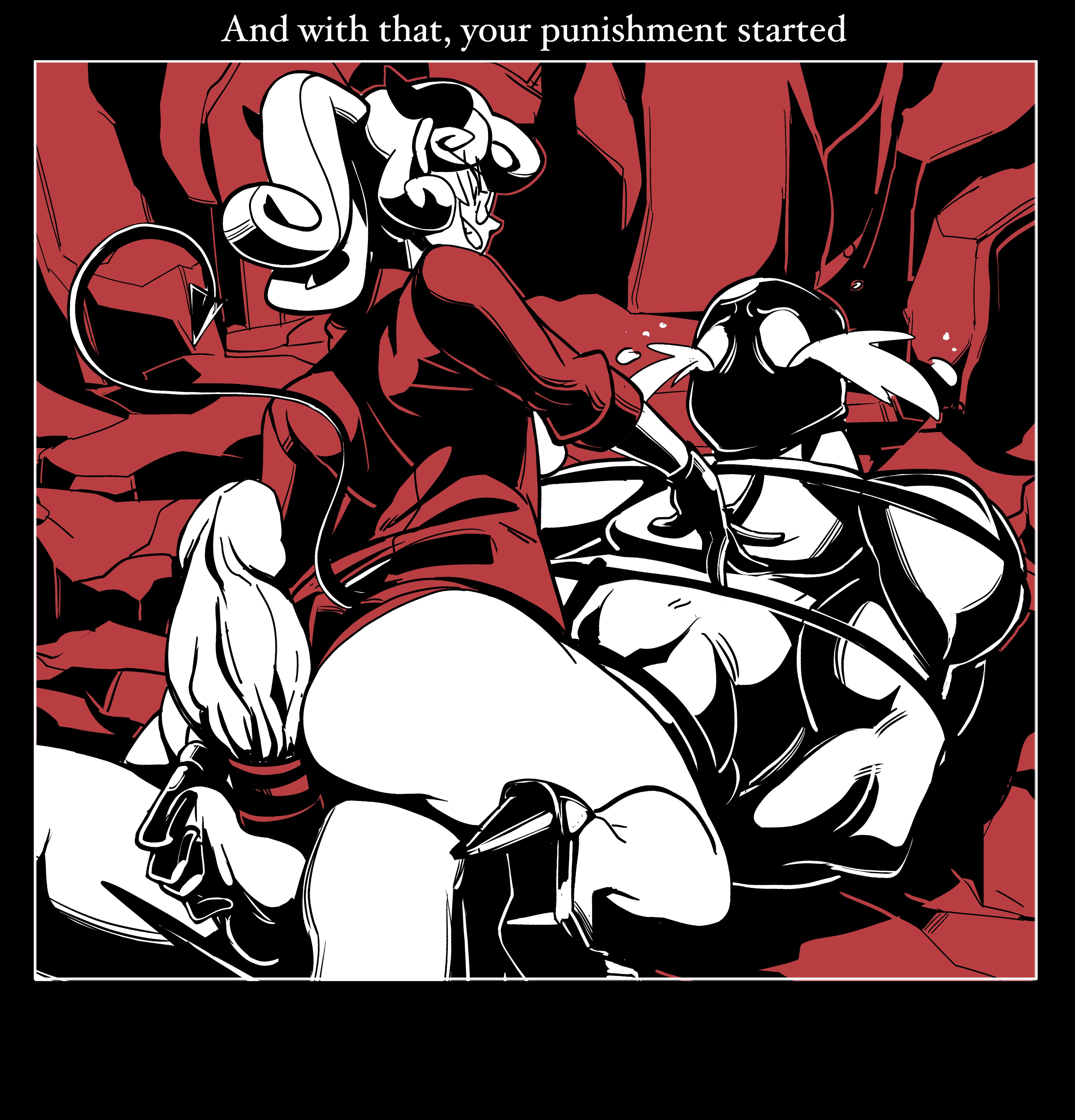 1boy, 1girls, 2020, ass, assjob, big breasts, breasts, buttjob, comic, cowgirl position, demon, demon girl, dominant female, female, female domination, femdom, helltaker, male, malesub, nisego, pandemonica (helltaker), tease, teasing, thick thighs, wide hips
