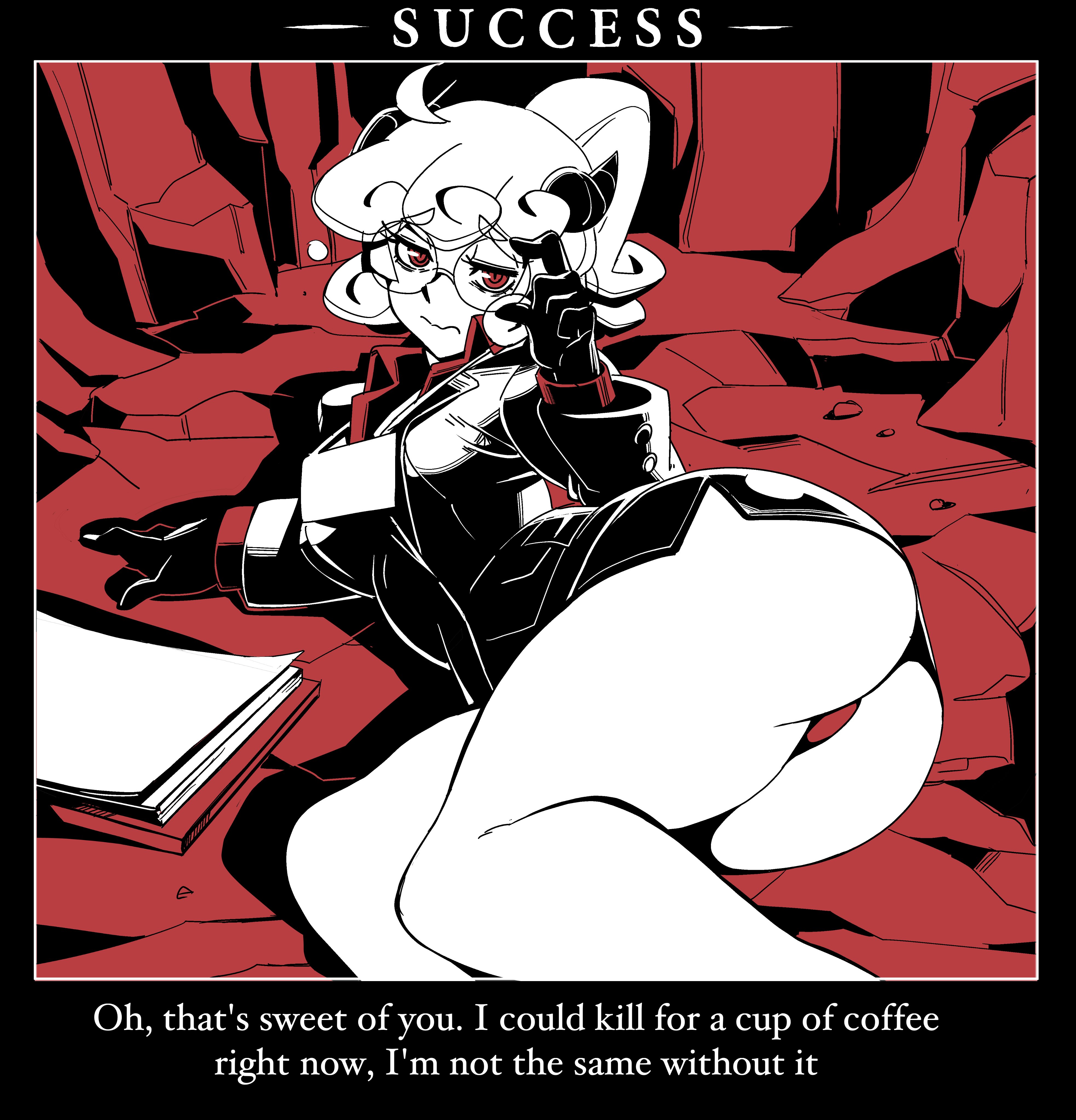 2020, ass, big ass, big breasts, big butt, breasts, comic, demon, demon girl, female, helltaker, nisego, pandemonica (helltaker), thick thighs, wide hips