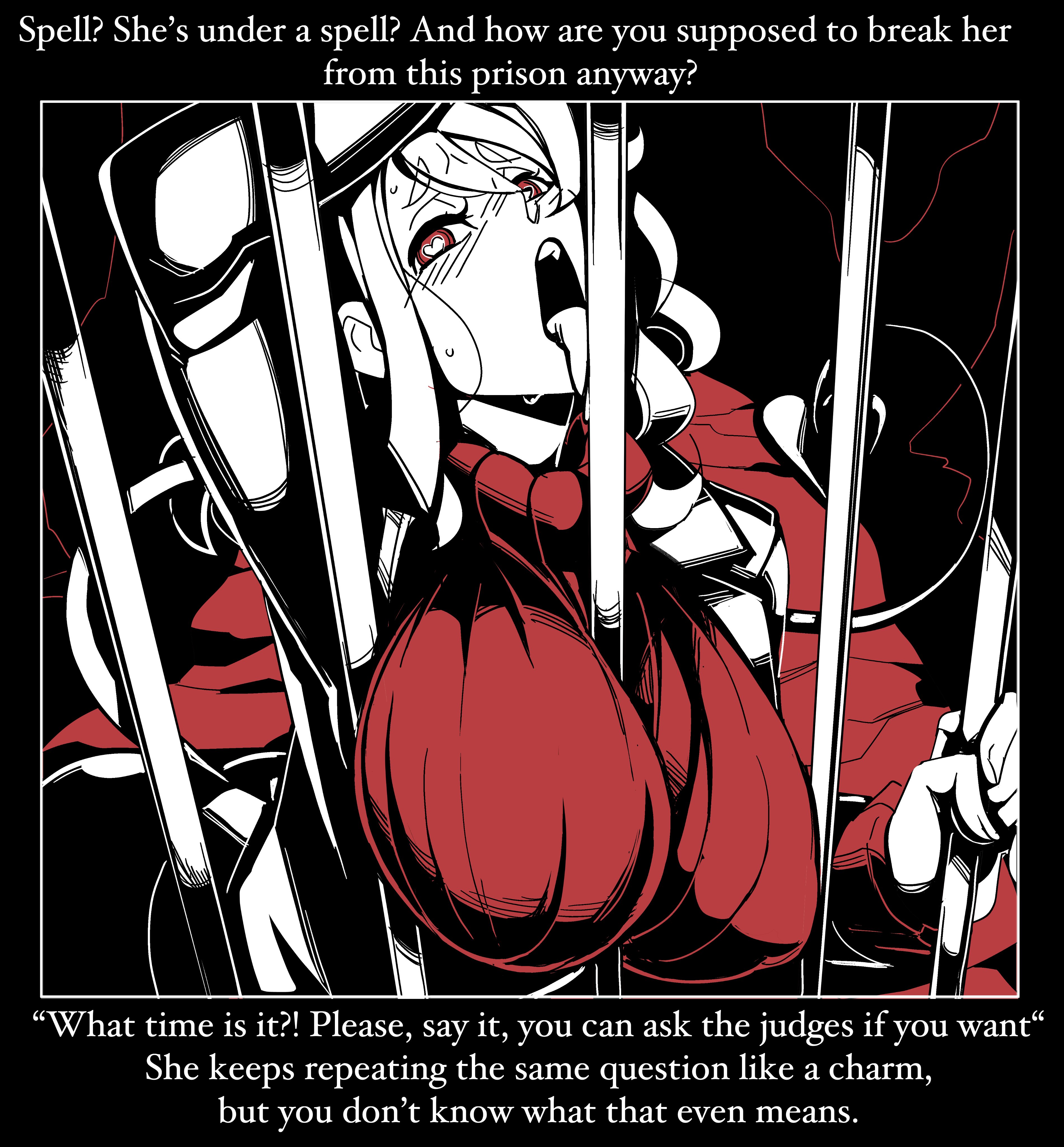 2020, big breasts, breasts, comic, demon, demon girl, female, helltaker, horny jail, modeus (helltaker), nisego, straight hair, thick thighs, wide hips