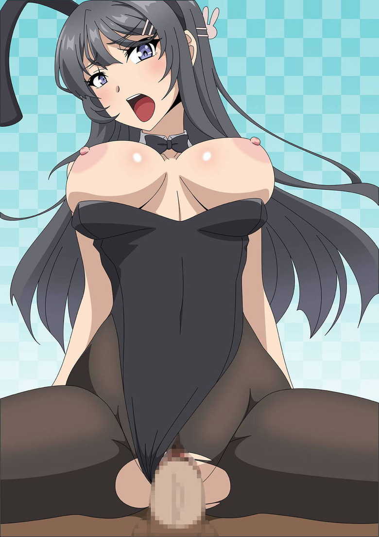 atelier_gons azusagawa_sakuta breasts bunny_costume bunny_ears bunny_girl bunnysuit censored mosaic_censoring nipples open_mouth penis penis_in_pussy sakurajima_mai seishun_buta_yarou_wa_bunny_girl_senpai_no_yume_wo_minai sex vaginal_penetration