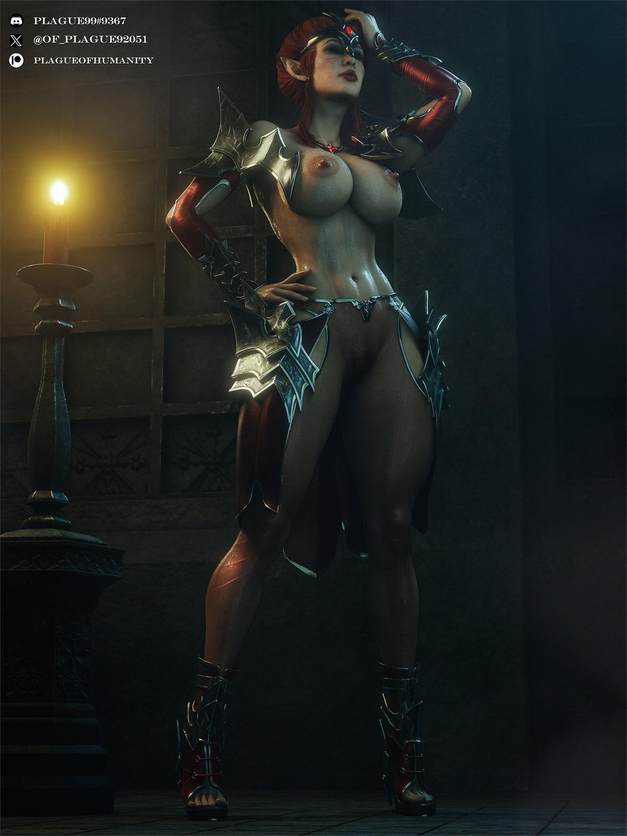 1girls, 3d, baldur's gate, baldur's gate 3, big ass, big breasts, big thighs, breasts, child bearing hips, curvaceous, curvy, curvy figure, druid, dungeons and dragons, elf, elf female, elf girl, female, forgotten realms, functionally nude, hips, hourglass figure, huge ass, huge breasts, huge thighs, kagha, large ass, large breasts, large thighs, light skin, mature, mature female, naked footwear, plague of humanity (artist), redhead, redhead female, slim waist, spying, tease, teasing, teasing viewer, thick, thick hips, thick legs, thick thighs, thighs, voluptuous, waist, wide hips, wood elf