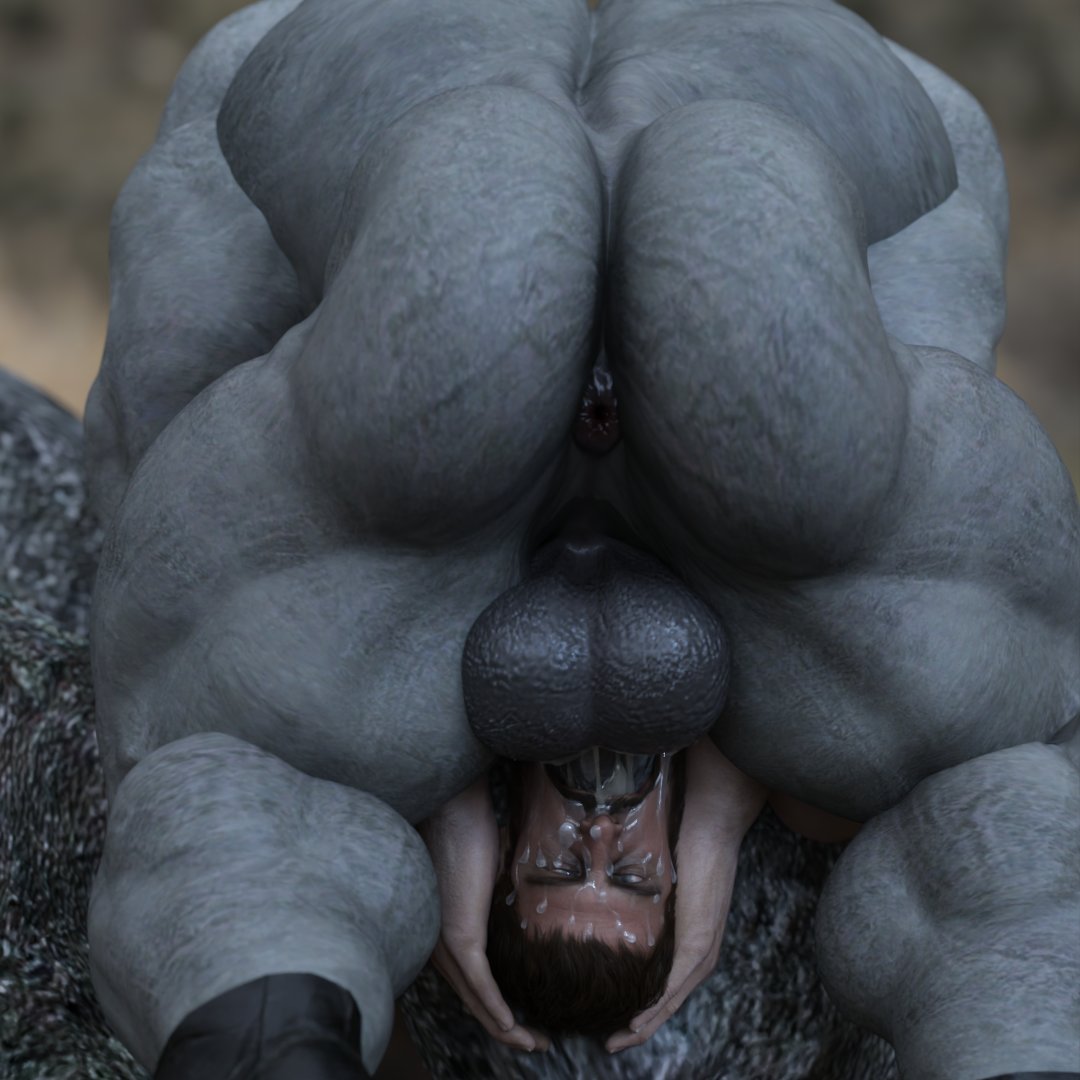 bara, beard, blowjob, chris redfield, cum, cum in mouth, cum inside, cumming in mouth, face fucking, fellatio, gay, human, human male, interspecies, light-skinned male, male, mr x, resident evil, tyrant, yaoi