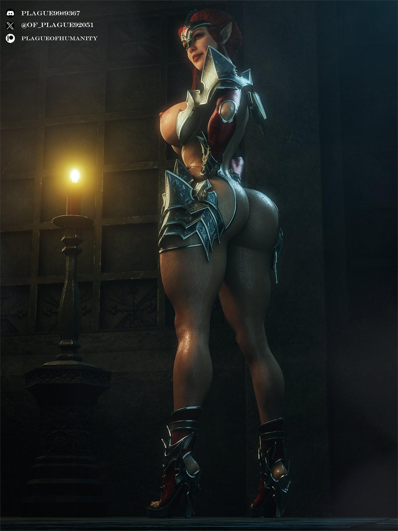1girls, 3d, baldur's gate, baldur's gate 3, big ass, big breasts, big thighs, breasts, child bearing hips, curvaceous, curvy, curvy figure, druid, dungeons and dragons, elf, elf female, elf girl, female, forgotten realms, functionally nude, hips, hourglass figure, huge ass, huge breasts, huge thighs, kagha, large ass, large breasts, large thighs, light skin, looking at viewer, male pov, mature, mature female, naked footwear, plague of humanity (artist), redhead, redhead female, slim waist, spying, tease, teasing, teasing viewer, thick, thick hips, thick legs, thick thighs, thighs, voluptuous, waist, wide hips, wood elf