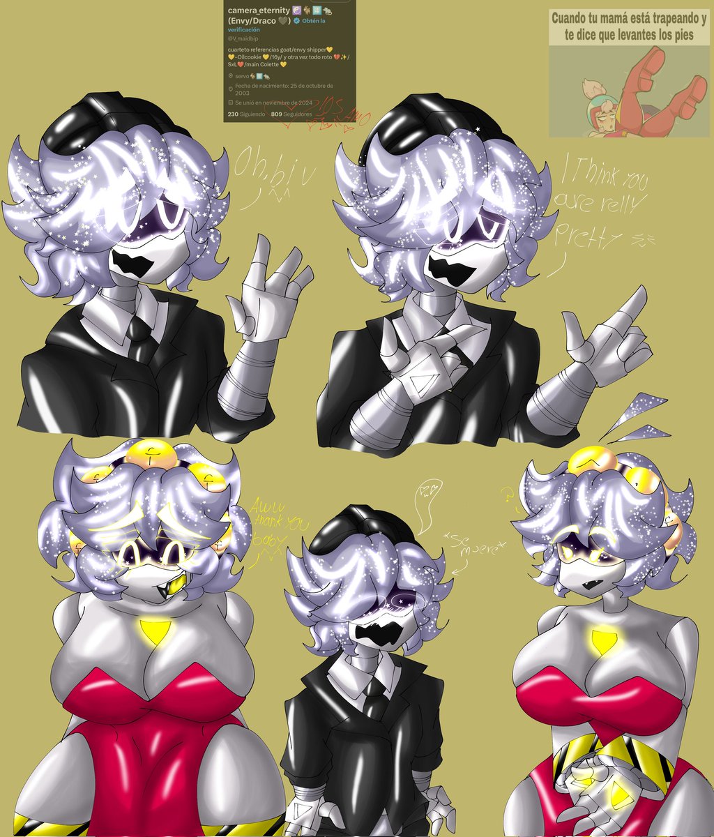 brawl stars, disassembly drone, dress, envy (murder drones), fang (brawl stars), female, glitch productions, janet (brawl stars), male, murder drones, n (murder drones), n worker drone, prom dress, red dress, robot, robot boy, robot girl, robot humanoid, smooyt, tagme, v (murder drones), white body, worker drone