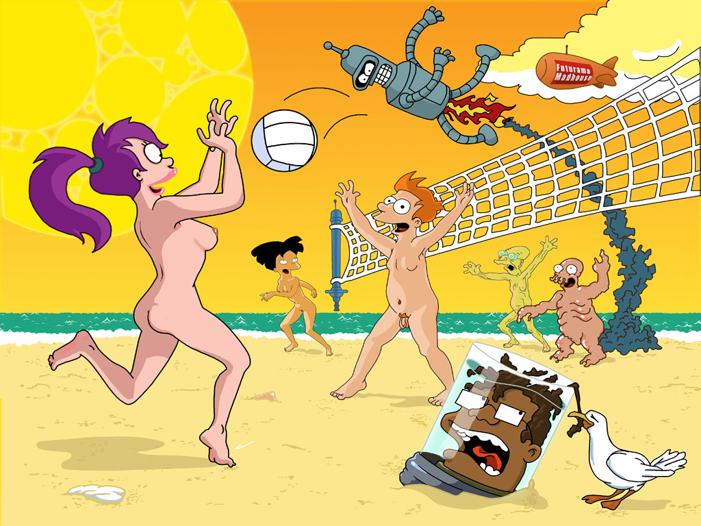 amy_wong bender_bending_rodriguez breasts female futurama hermes_conrad hubert_j_farnsworth human male multiple_boys philip_j_fry pubes pubic_hair robot turanga_leela zoidberg