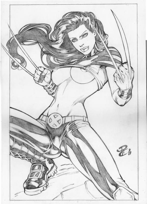 marvel monochrome new_x-men renato_camilo straight_hair x-23 x-force x-men