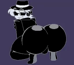 animated, ass, ass focus, big ass, big butt, bouncing ass, chance (forsaken), clothed, clothed male, fedora, femboy, forsaken (roblox), gif, loop, looping animation, lowres, male only, pixel animation, pixel art, roblox, roblox game, robloxian, sunglasses, tagme, up and down, wearing glasses, zhengfox