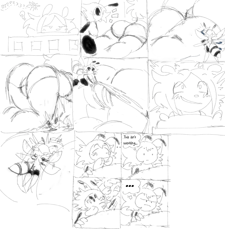 annoyed anthro arthropod ass bea_(pester) bee black_sclera butt_focus cunnilingus female female/female hymenopteran insects licking macro micro micro_on_macro oral pester sex size_difference sketch tongue tongue_out undressing_another vaginal_penetration yuri