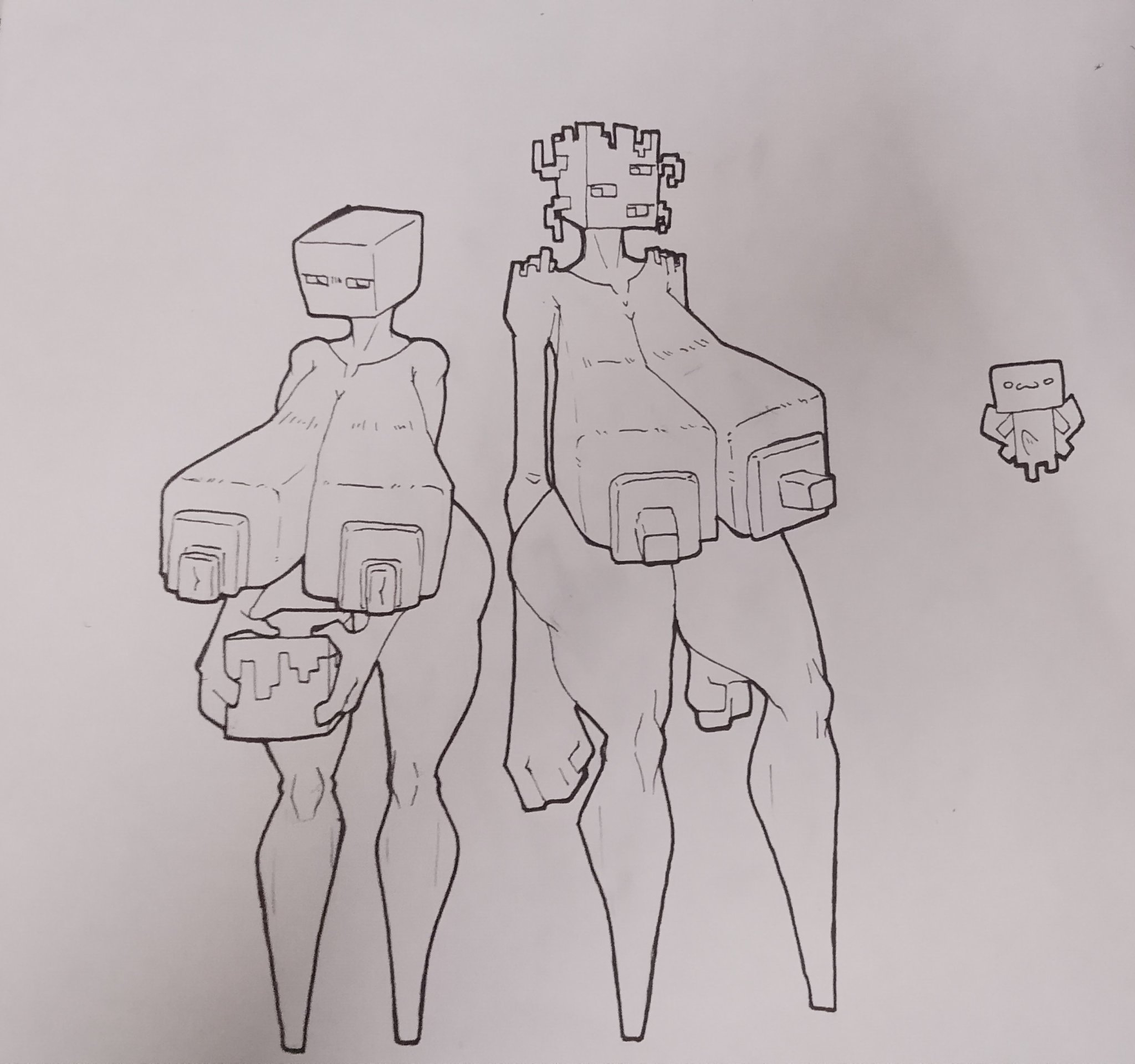 2girls, allay (minecraft), ass, big breasts, big nipples, breasts, creaking (minecraft), curvy, dat ass, enderman, enderwoman, enormous breasts, fat ass, female, female focus, giant breasts, gigantic breasts, huge ass, huge breasts, hyper, hyper breasts, large ass, large breasts, little cat, massive breasts, minecraft, monster, monster girl, the creaking (minecraft)