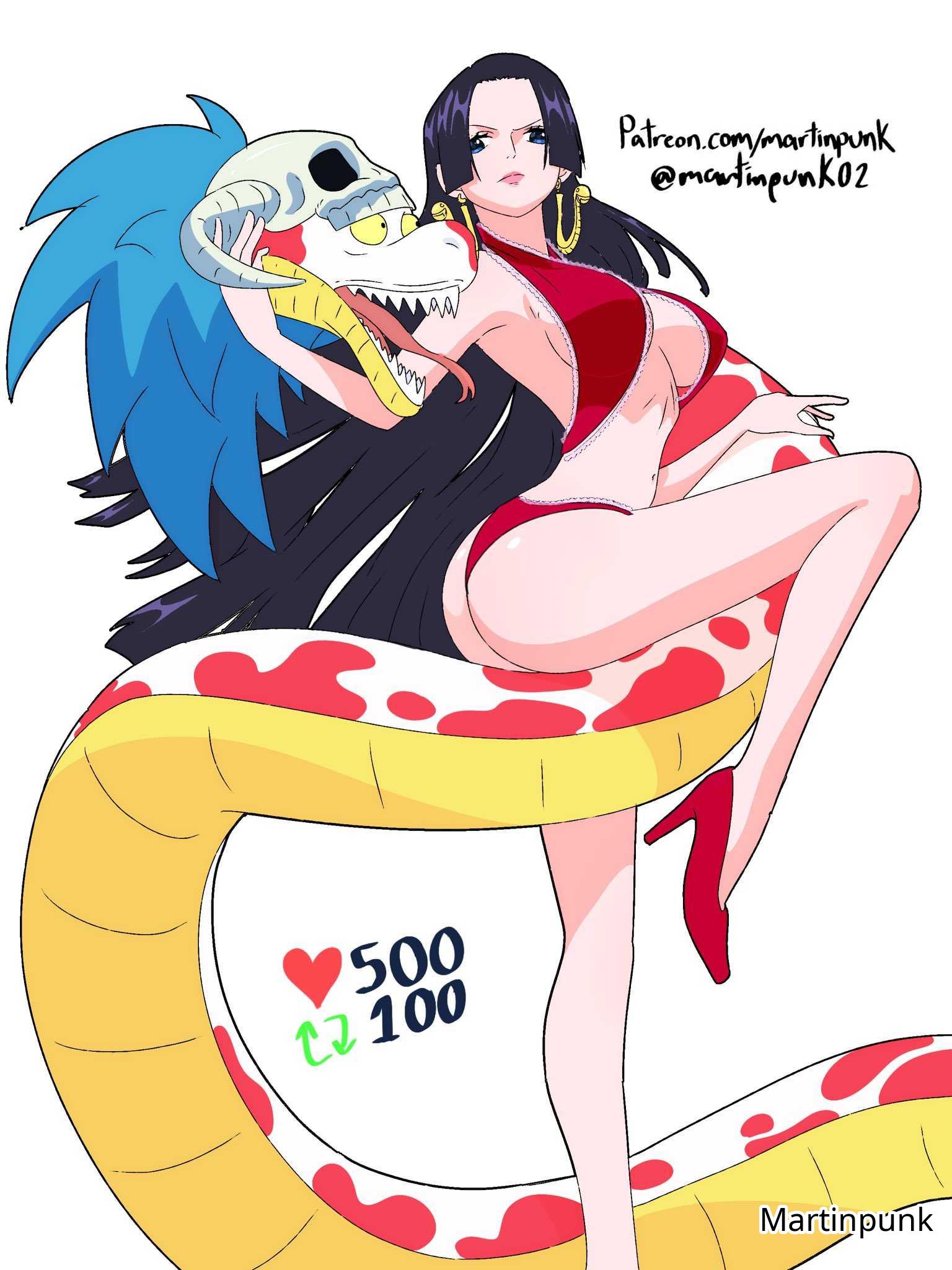 1girls, 2d, 2d (artwork), 2d artwork, adult, adult female, armpits, ass, belly, belly button, big breasts, black hair, black-haired female, blue eyes, blue-eyed female, boa hancock, breasts, breasts apart, busty, busty female, busty girl, calves, collarbone, curtained hair, digital, digital art, digital drawing, digital drawing (artwork), digital media, digital media (artwork), earrings, elbows, female, female focus, female only, fingers, foot up, footwear, frown, frown eyebrows, frowning, frowning at viewer, full body, half naked, half nude, high heels, high resolution, highres, inframammary fold, knee up, knees, large boobs, large breasts, lean figure, leg up, legs, long hair, looking at viewer, looking down, looking down at viewer, martinpunk, mature, mature female, midriff, naked, naked female, naked woman, narrow waist, navel, nipple bulge, nude, nude female, nudity, one piece, parted bangs, posing, posing for the viewer, post-timeskip, red footwear, red high heels, red shoes, salome (one piece), semi nude, shoes, shoulders, simple background, slender body, slender waist, slim waist, snake, snake earrings, solo, thick thighs, thighs, underboob, white background