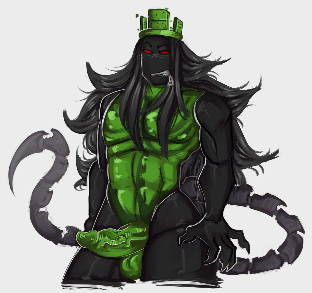 1x1x1x1, big penis, long hair, male only, mouth zipper, red eyes, roblox, roblox exploits, roblox hacker, solo, tail