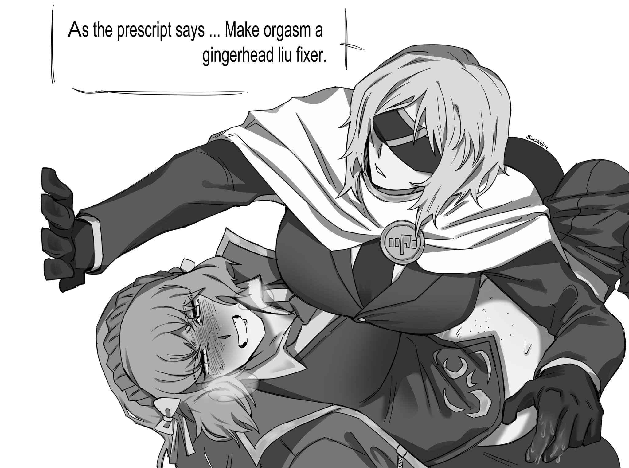 2girls, acidddph, blush, clothed sex, emotionless sex, faust (limbus company), female, female only, fingering, fingering partner, ishmael (limbus company), lesbian sex, limbus company, project moon, tagme, yuri