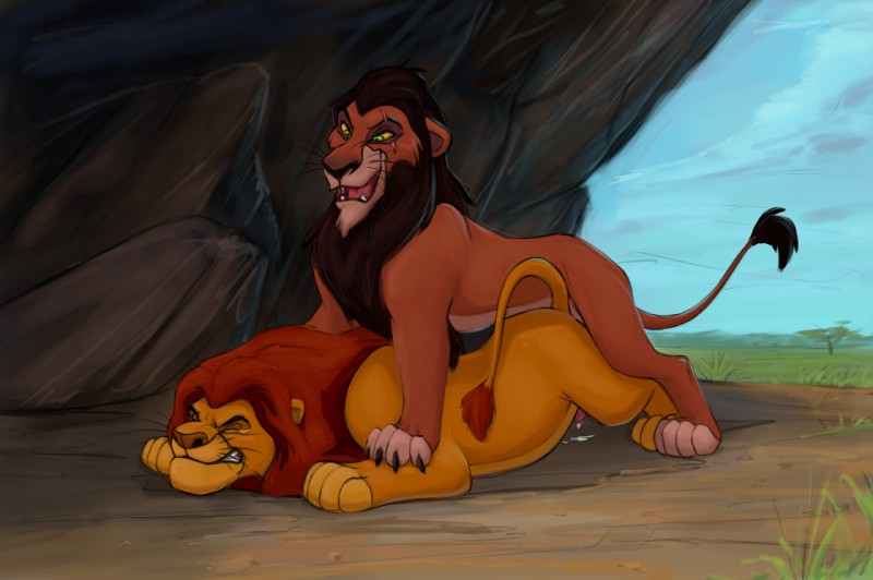 anal anal_sex bodily_fluids brothers cum disney duo erection feral fur gay genital genital_fluids incest male male/male male_only male_penetrated male_penetrating male_penetrating_male mammal mufasa open_mouth penetration penis scar_(the_lion_king) sex the_giant_hamster the_lion_king yaoi