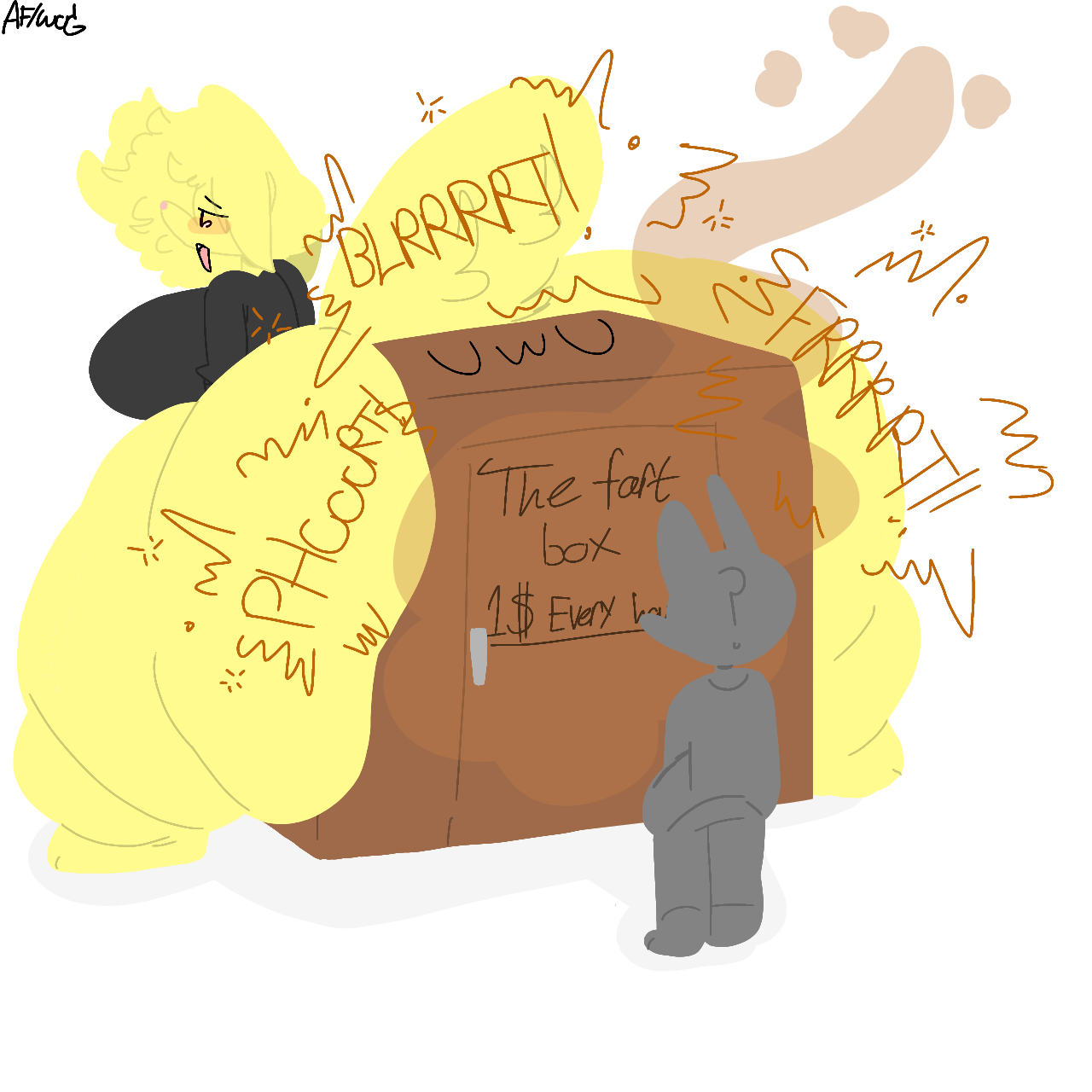 artistfartist (artist), ass, fart, farting, female, furry, huge ass, relaxed, thick thighs