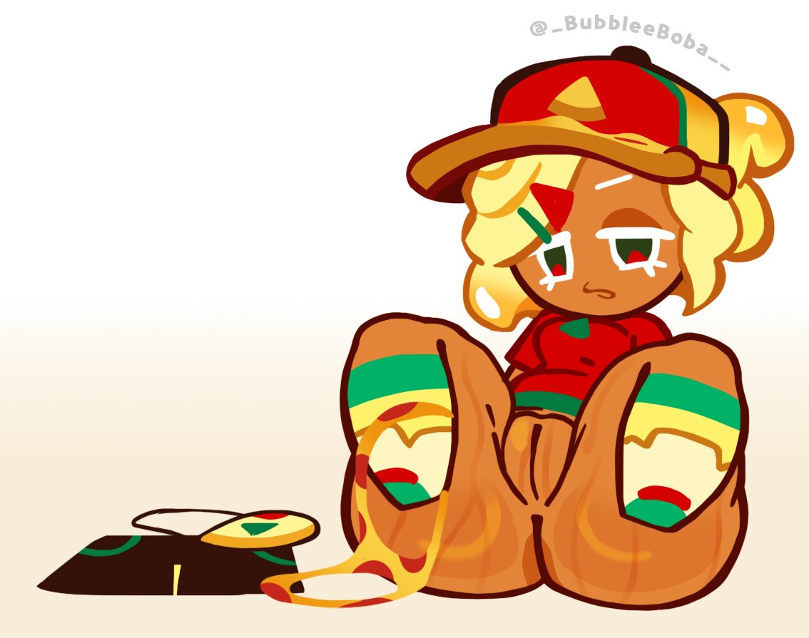 1girls, 2026, alternate version at source, alternate version available, bobababu, cookie run, cookie run ovenbreak, female, pizza cookie, solo, sweat, sweating, sweaty, sweaty ass, tagme