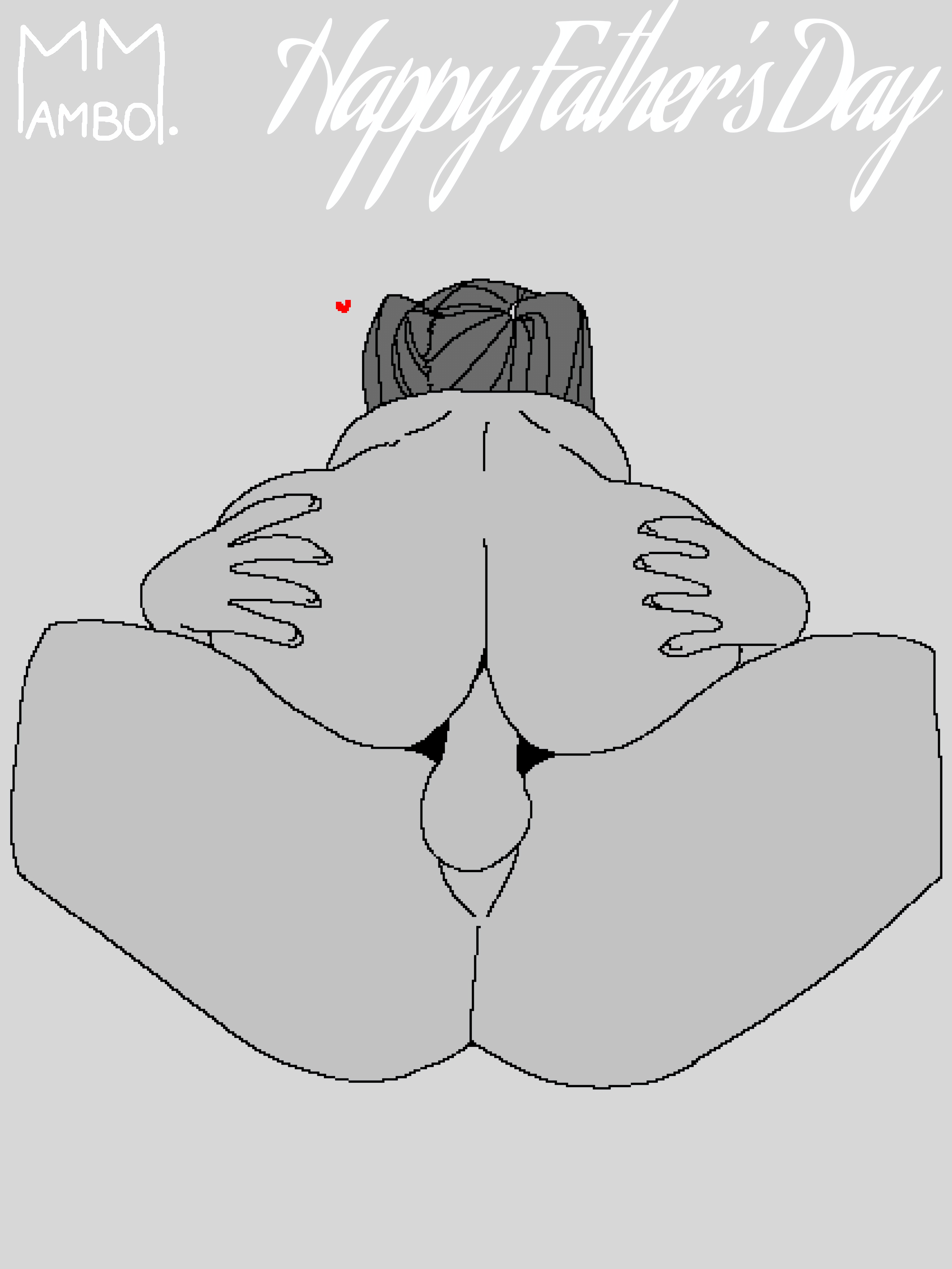 1boy, 1boy1girl, 1girls, anal, anal penetration, anal sex, ass, ass grab, big ass, butt, fat ass, father, father and daughter, fathers day, grey background, implied anal, implied incest, incest, love, mambo master, passionate, pigtails, riding, simple coloring