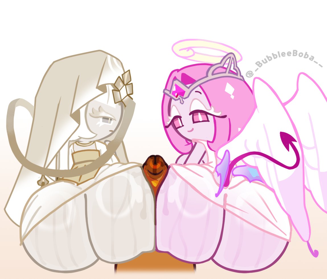1boy, 2026, 2girls, 2girls1boy, alternate version at source, alternate version available, assjob, bobababu, cookie run, cookie run kingdom, double assjob, eternal sugar cookie, mystic flour cookie, sweat, sweating, sweaty, sweaty ass, tagme