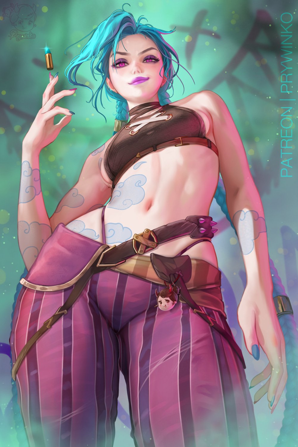 1girls, arcane, big thighs, clothed, clothing, curvy, curvy body, curvy female, curvy figure, curvy hips, jinx (league of legends), league of legends, prywinko, small breasts, thick legs, thick thighs, thighs, thunder thighs, thunderthighs, tits out, wide hips, wide thighs