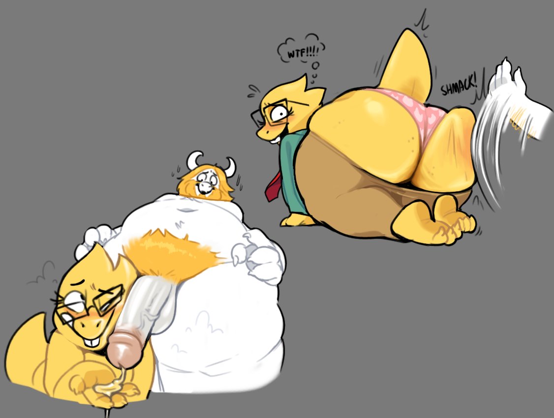 alphys, asgore dreemurr, big ass, big breasts, big penis, breasts, bubble butt, chipchell, female, furry, huge ass, huge cock, male, penis, tagme, thick thighs, wide hips