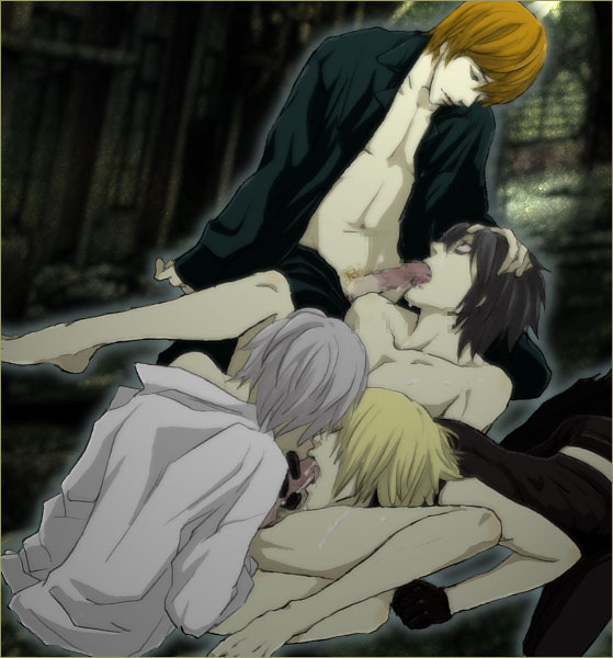 artist_request circumcised death_note gay l_lawliet light_yagami mello mihael_keehl nate_river near yaoi