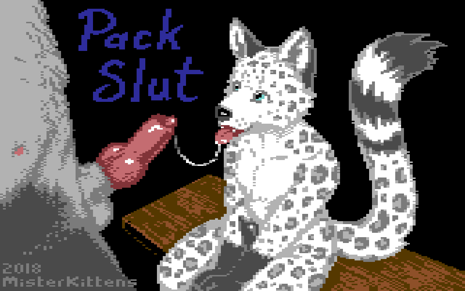 16:10 2018 animal_genitalia animal_penis anthro balls bodily_fluids c64 canid canine canine_penis canis cum cum_string digital_media_(artwork) domestic_cat duo english_text erection felid feline felis fellatio fox furniture genital_fluids genitals knot kyre male male/male mammal misterkittens nude open_mouth oral penile penis pixel_art sex sitting table text widescreen wolf