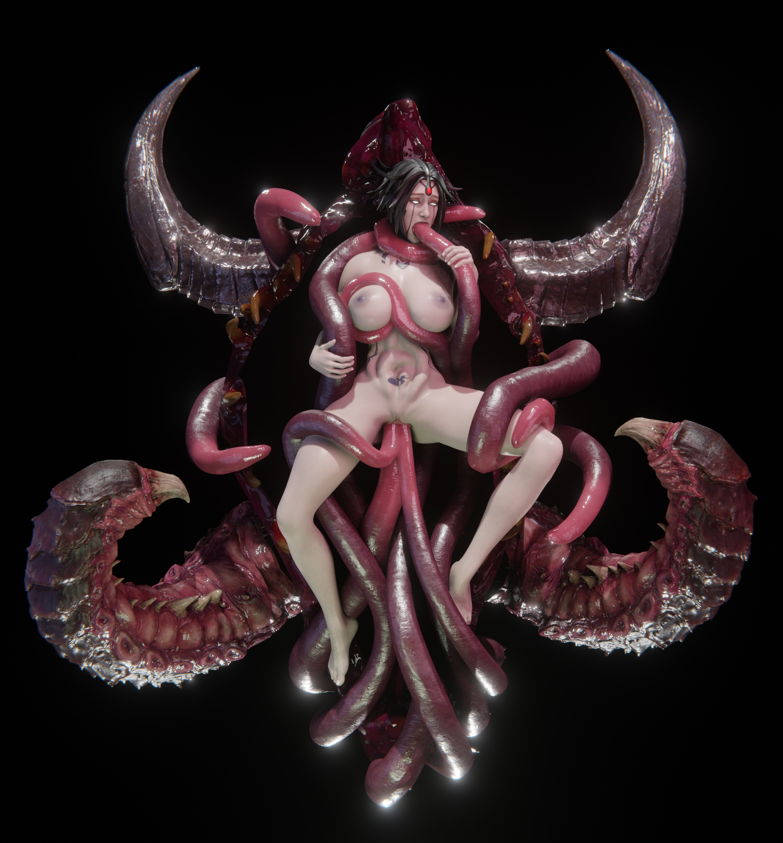 1girls, 3d, anal penetration, apex legends, avstral, belly bulge, big breasts, blender, breasts, chaos (warhammer), crossover, dark matter horizon, double vaginal, female, horizon (apex legends), interspecies, milf, monster, monster on female, pussy, slaanesh mark, tentacle, tentacle between breasts, tentacle in mouth, vaginal penetration, warhammer (franchise), warhammer 40k