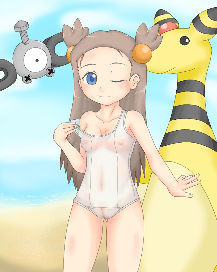 ampharos jasmine_(pokemon) magnemite namaniku_(gaspoppo) nintendo pokemon pokemon_(species) pokemon_gsc source_request tagme year_request