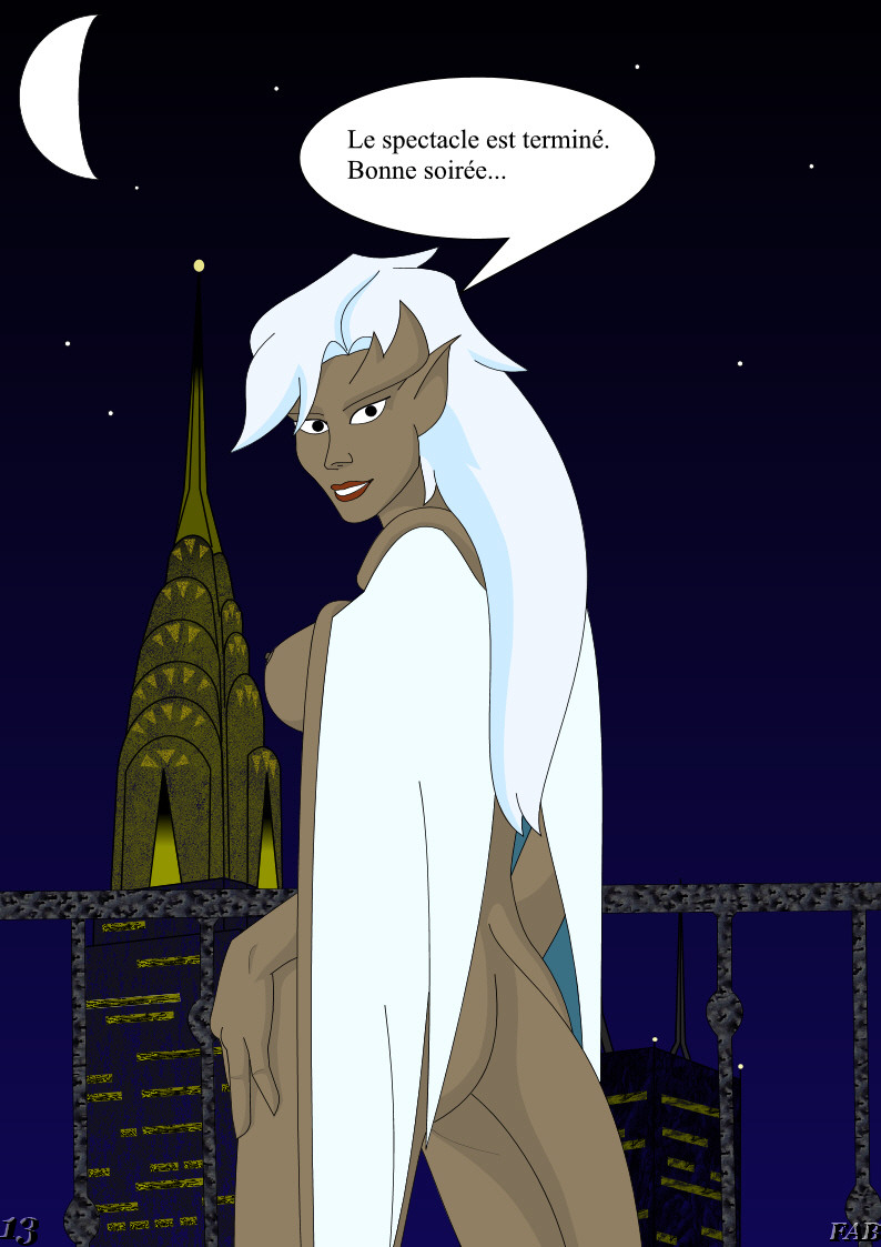 1girls brown-skinned_female brown_skin chrysler_building delilah_(gargoyles) disney fab fab3716 female female_only french_text gargoyles humanoid nipples nude nude_female solo solo_female tagme white_hair winged_humanoid