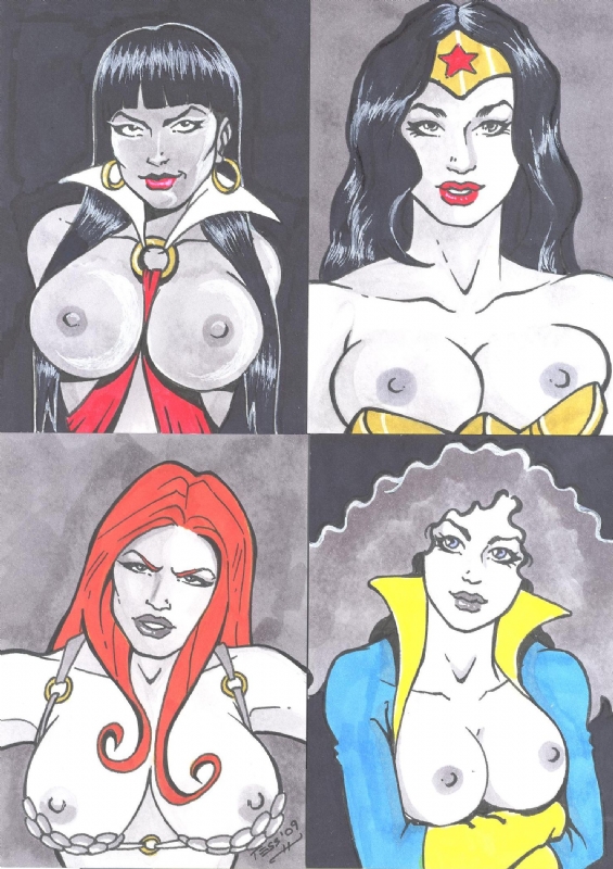 2009 4girls amazon areola areolae big_breasts breasts chainmail_bikini dc dc_comics earrings female female_only homo_superior hoop_earrings human image_comics kitty_pryde large_breasts lipstick makeup marvel marvel_comics multiple_females multiple_girls mutant nipples red_sonja shadowcat straight_hair tess_(artist) tiara uncensored vampire vampirella vampirella_(character) vampirella_(series) wonder_woman wonder_woman_(series) x-men