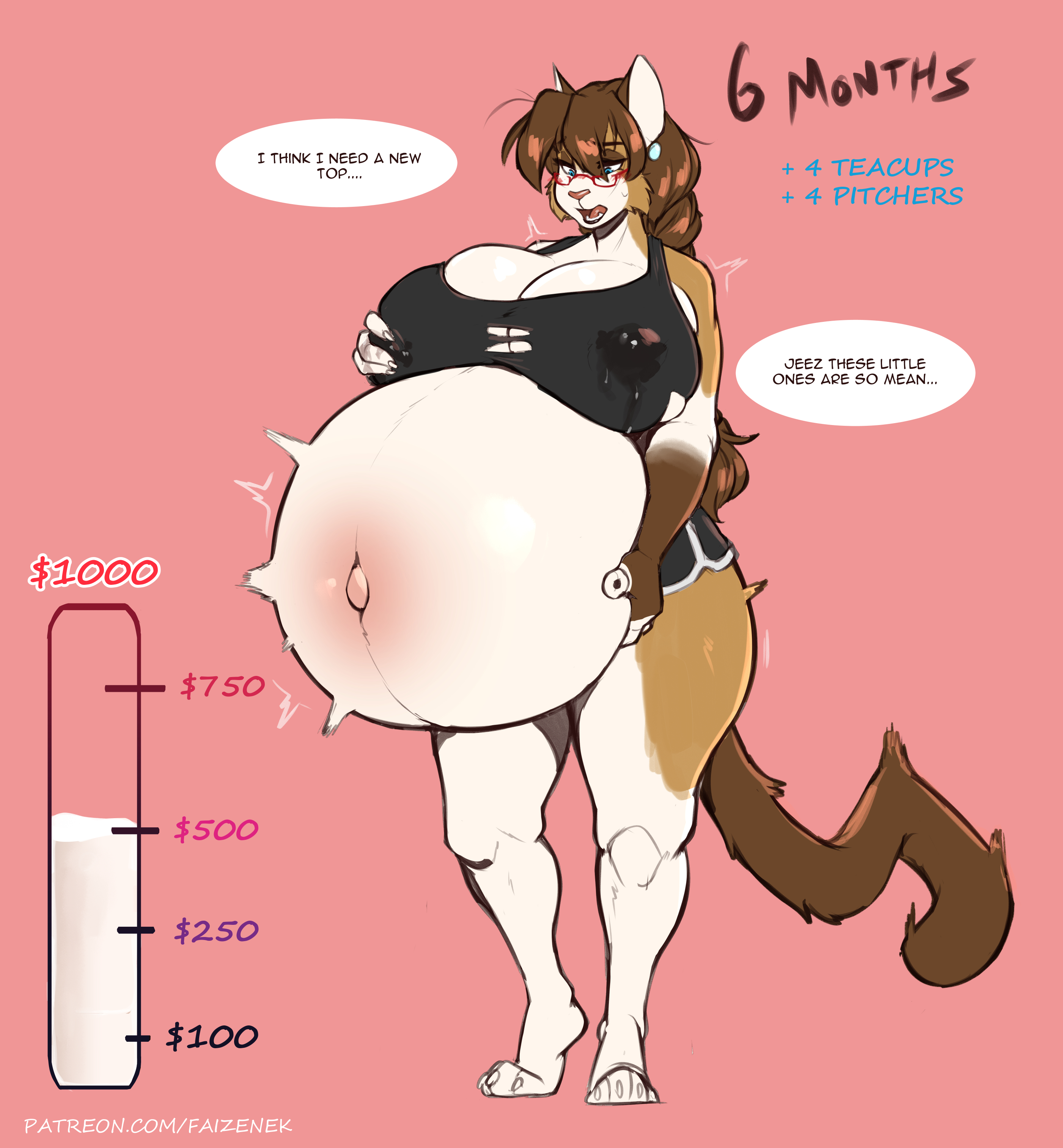 1girls, anthro, big breasts, breasts, faizenek, female, female only, furry, huge belly, inu-sama, large breasts, mocha (faizenek), pregnant, ready to pop, solo, the dogsmith