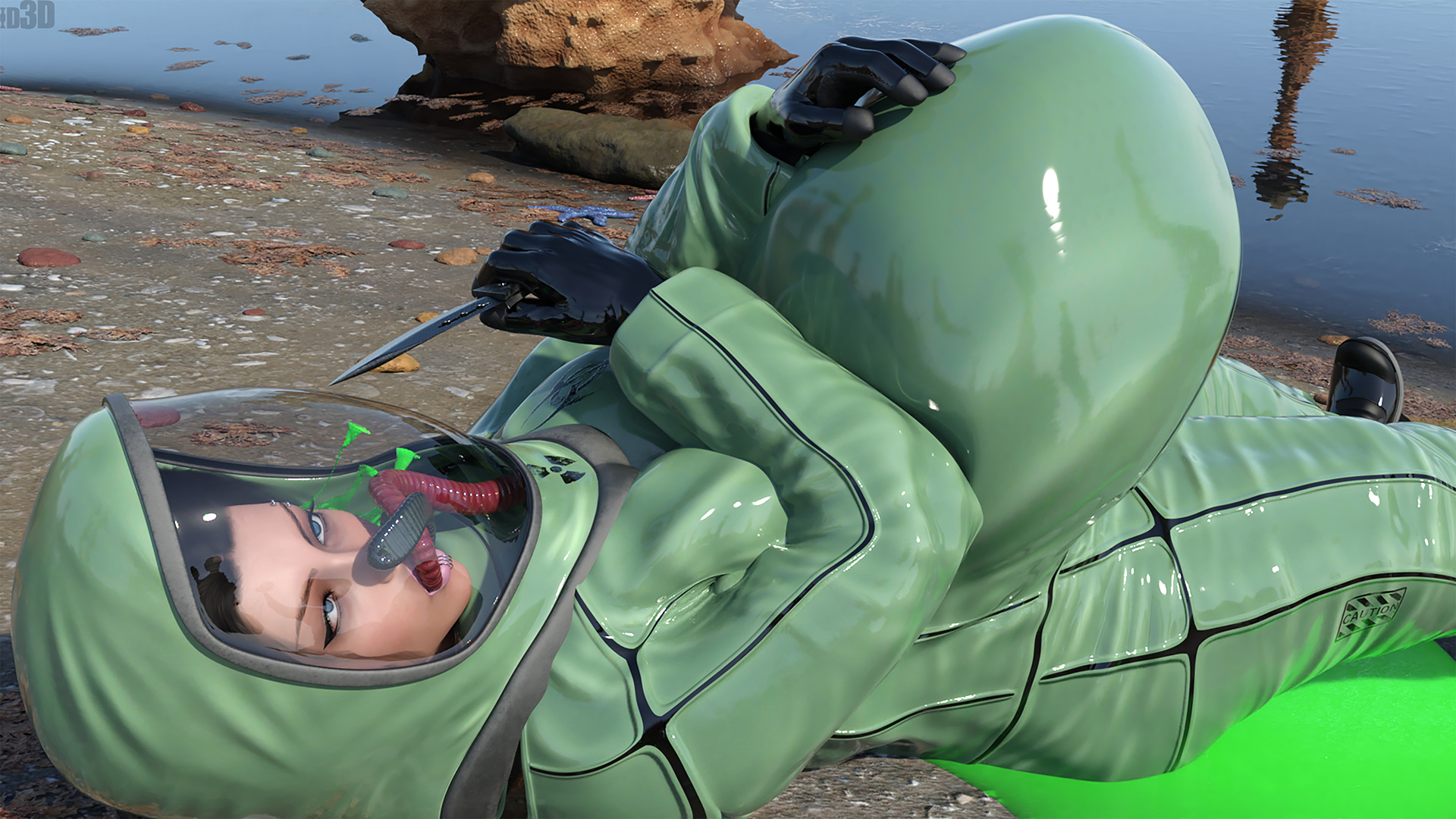 3d, alien, amelia, belly bulge, body invasion, daz3d, hazmat suit, horror, id3d, infected, insects, interspecies, oral sex, parasite, pregnant, rape, xportal