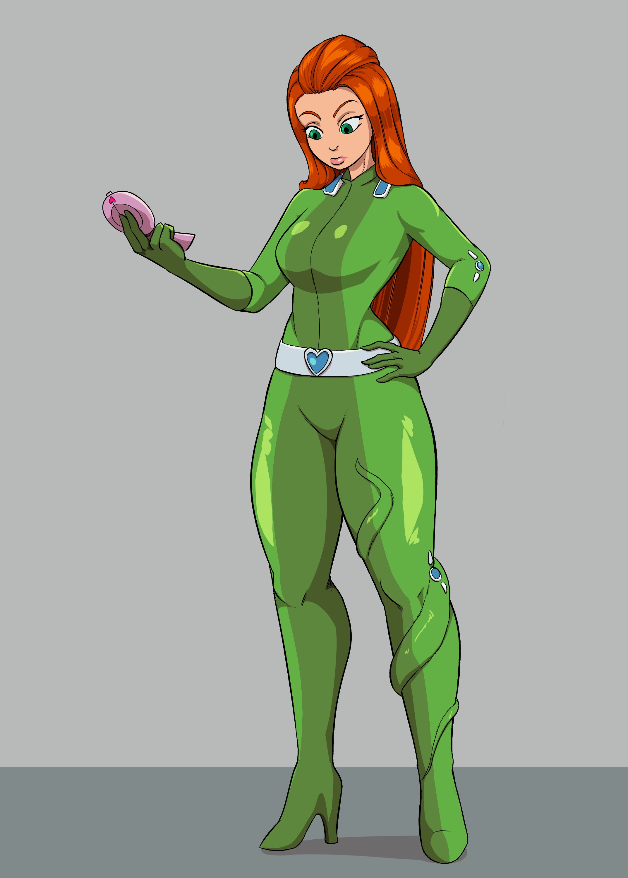 1girls, balls, balls expansion, boots, breasts, clothed, clothing, coiling, female, female to futa, fully clothed, futa transformation, futanari, genital expansion, green eyes, high heel boots, high heels, huge balls, huge penis, huge testicles, intersex, large balls, large penis, large testicles, long hair, nightpickle, penis, sam (totally spies), solo, spread legs, standing, tentacle, tentacle around leg, tentacles under clothes, testicles, thigh boots, thighhigh boots, tight clothing, totally spies, transformation