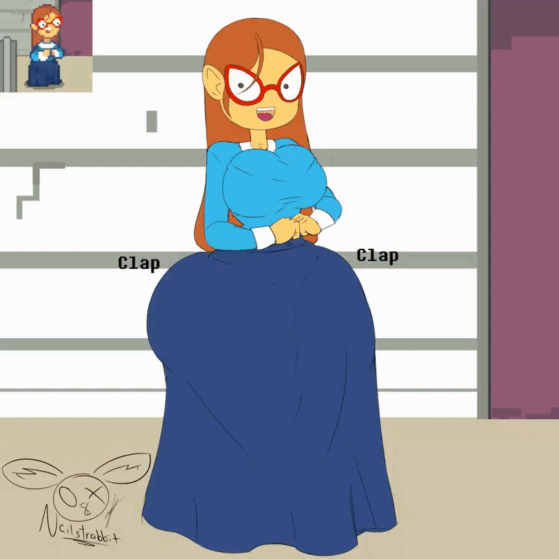 1girls, 2d, animated, animated gif, ass, ass clapping, ass jiggle, background, big ass, big breasts, bouncing ass, bouncing breasts, bra, bra visible through clothes, bralines, breasts, brown hair, clapping cheeks, clothed, clothing, female, female focus, female only, front view, gif, glasses, kindergarten (game), kindergarten 3, large ass, large breasts, long hair, looking at viewer, ms. lovelett, nailstrabbit, shaking, shaking ass, shaking butt, simple background, solo, solo female, solo focus, tagme, teacher, twerking, watermark, wide hips