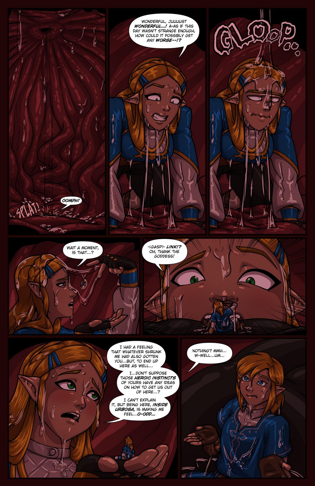 breath of the wild, comic, female, female prey, femdom, gerudo, giantess, hylian, jorabora, link, link (breath of the wild), macro female, male, micro female, micro insertion, micro male, micro on macro, muscular, muscular female, princess zelda, the legend of zelda, the legend of zelda: breath of the wild, urbosa, vore, zelda (breath of the wild)