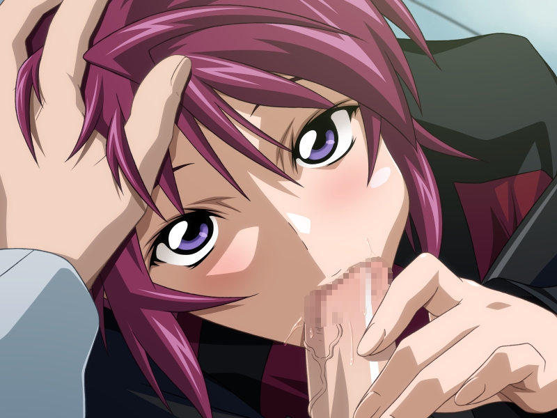 blue_eyes censored cheek_bulge fellatio female from_above gundam gundam_seed gundam_seed_destiny hand_on_head lost_rarities lunamaria_hawke military military_uniform oral penis pov purple_eyes purple_hair red_hair short_hair soul_foundation takapiko uniform