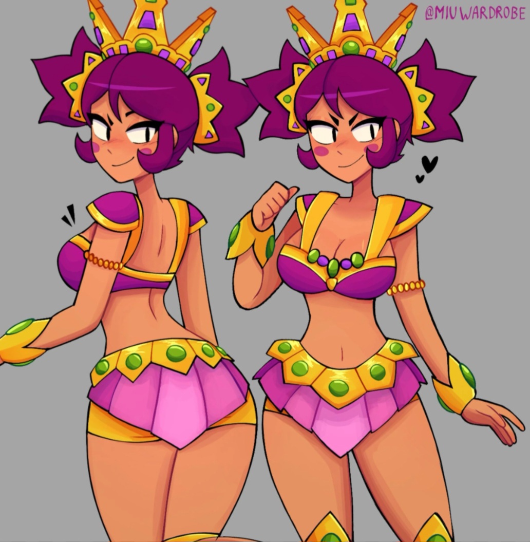 black hearts, brawl stars, carnaval mandy (brawl stars), cleavage, crown, heart, mandy (brawl stars), miuwardrobe, pose, posing, posing for the viewer