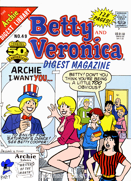 4girls archie_comics betty_and_veronica betty_cooper black_hair blonde_hair moose_mason multiple_girls smile thong veronica_lodge waldo_weatherbee