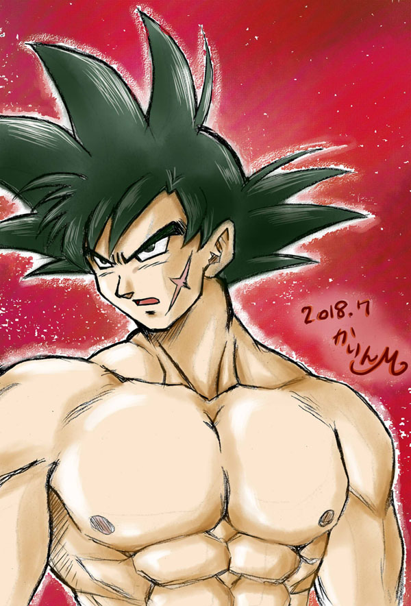 1boy 2018 bardock dragon_ball dragon_ball_z male male_only muscular muscular_male scar solo