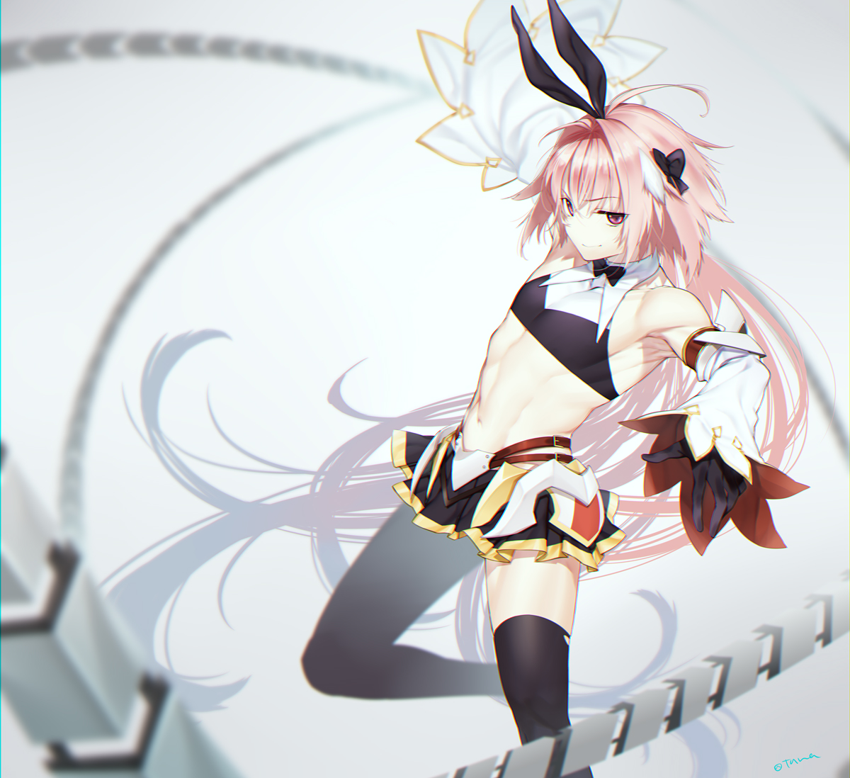 1boy, armpits, astolfo (fate), astolfo (fate/apocrypha), astolfo (saber) (fate), crossover, fate (series), fate/grand order, femboy, male, male only, solo, tawapo, trap