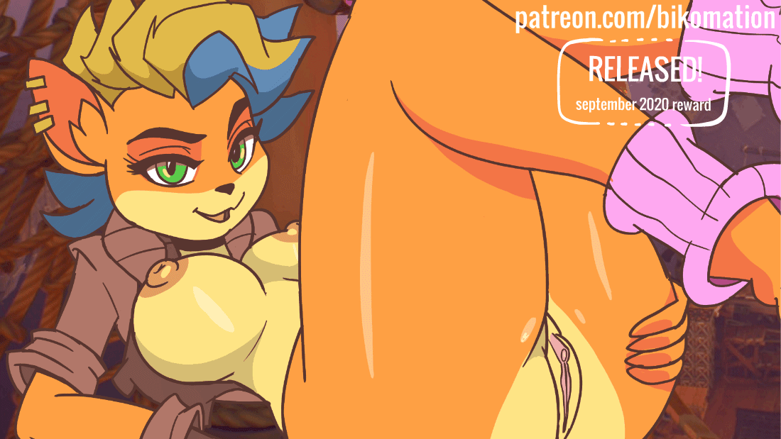 16:9, 1girls, 2020, 2020s, 2d, 2d animation, activision, animated, anthro, ass, australian, bandicoot, big ass, big breasts, big butt, big nipples, bikomation, bodily fluids, breasts, clitoris, clothing, conditional dnp, crash (series), crash bandicoot (series), digital media (artwork), ear piercing, ear ring, eyebrows, eyelashes, female, female focus, female only, fur, furry, furry only, genitals, green eyes, hair, hand on ass, hand on butt, handwear, legwear, looking at viewer, mammal, marsupial, multicolored hair, nipples, panties, piercing, pirate tawna, punk, pussy, rodent, short playtime, solo, solo female, solo focus, spread pussy, spreading, sweat, tawna bandicoot, tawna bandicoot (crash 4), topwear, two-tone hair, underwear, video games, wide hips, widescreen